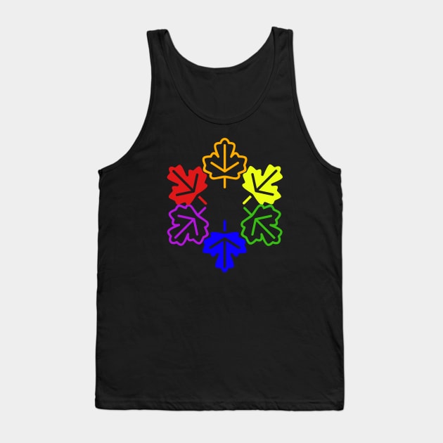 Gay Pride Fall Maple Leafs Tank Top by Muzehack